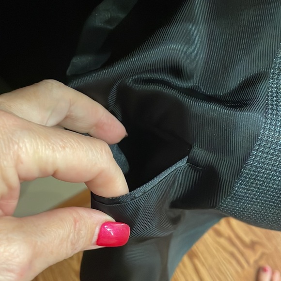 Andrew Frezza men’s Grey Blue small check blazer jacket career 100% wool  46R - Picture 9 of 15